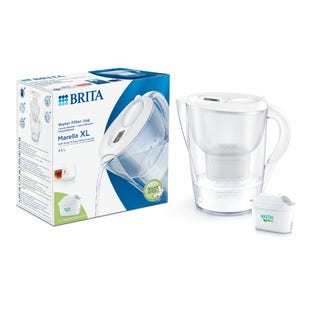 BRITA Marella Wasserfilter XL Kanne Weiß + MAXTRA PRO Filterkartusche 1051123