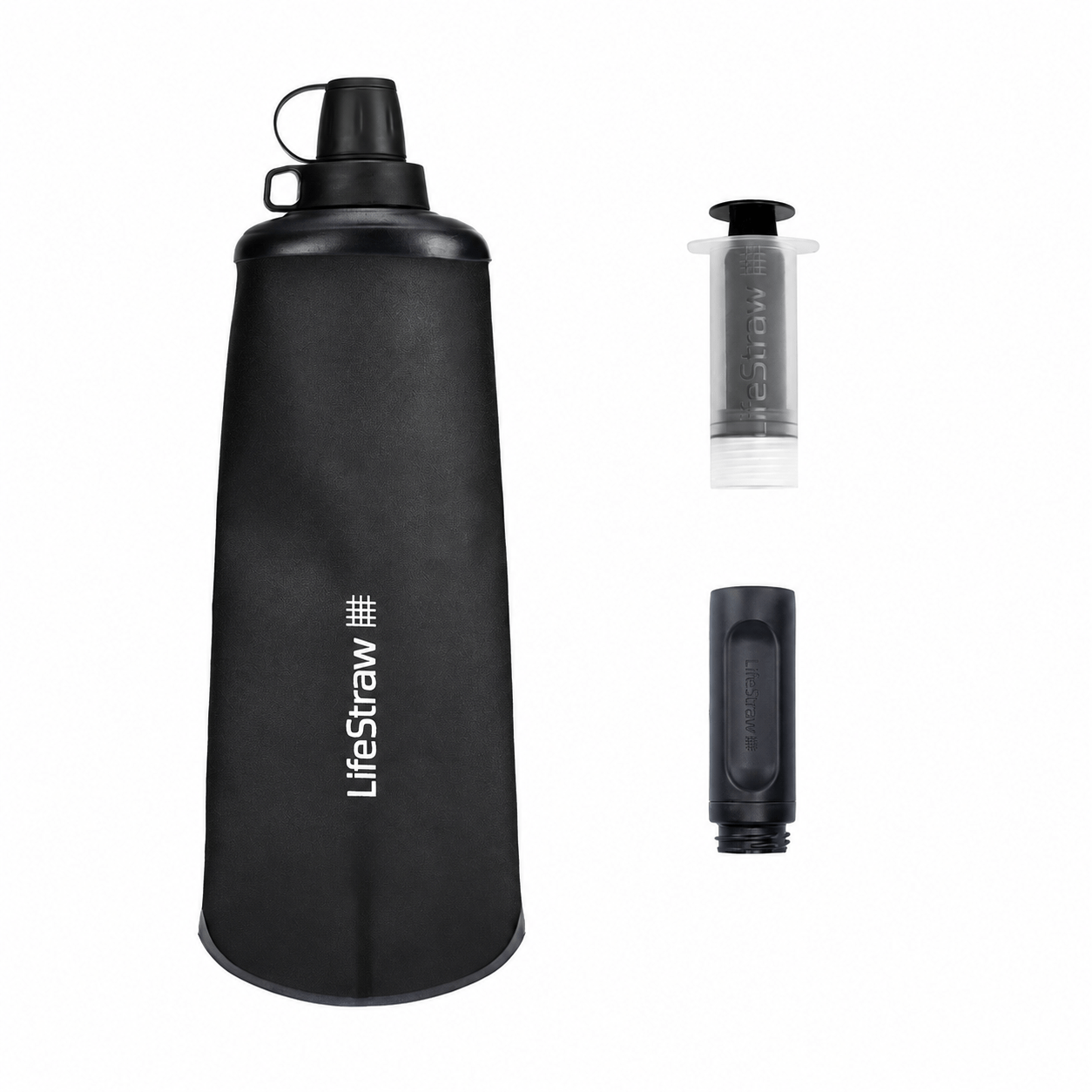 LifeStraw Peak Series Collapsible Squeeze Bottle 650ml Dunkles Berggrau