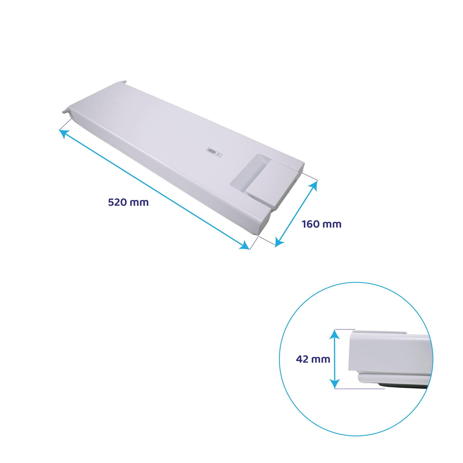 Gefrierfachtür geeignet für Ikea 520x160mm / 481244069384