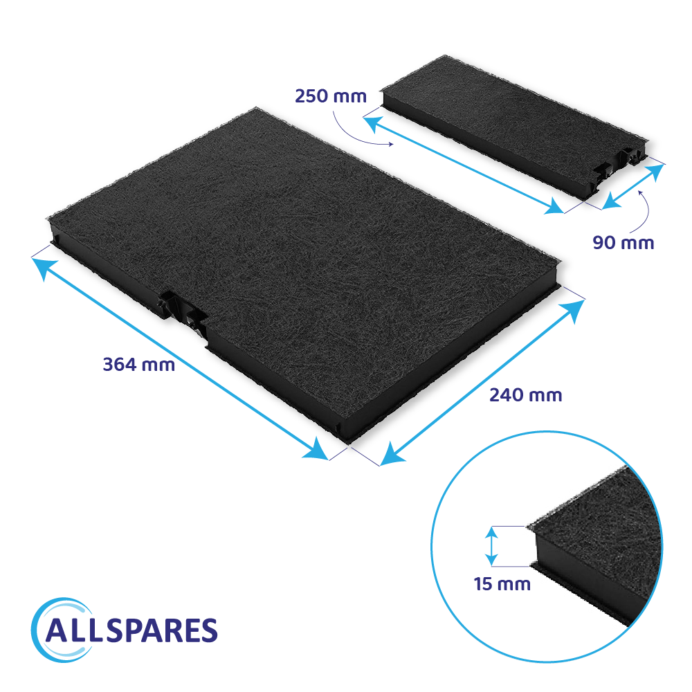 Aktivkohlefilter geeignet für Neff 11018700 / Z51AIA0X0 (2St.)