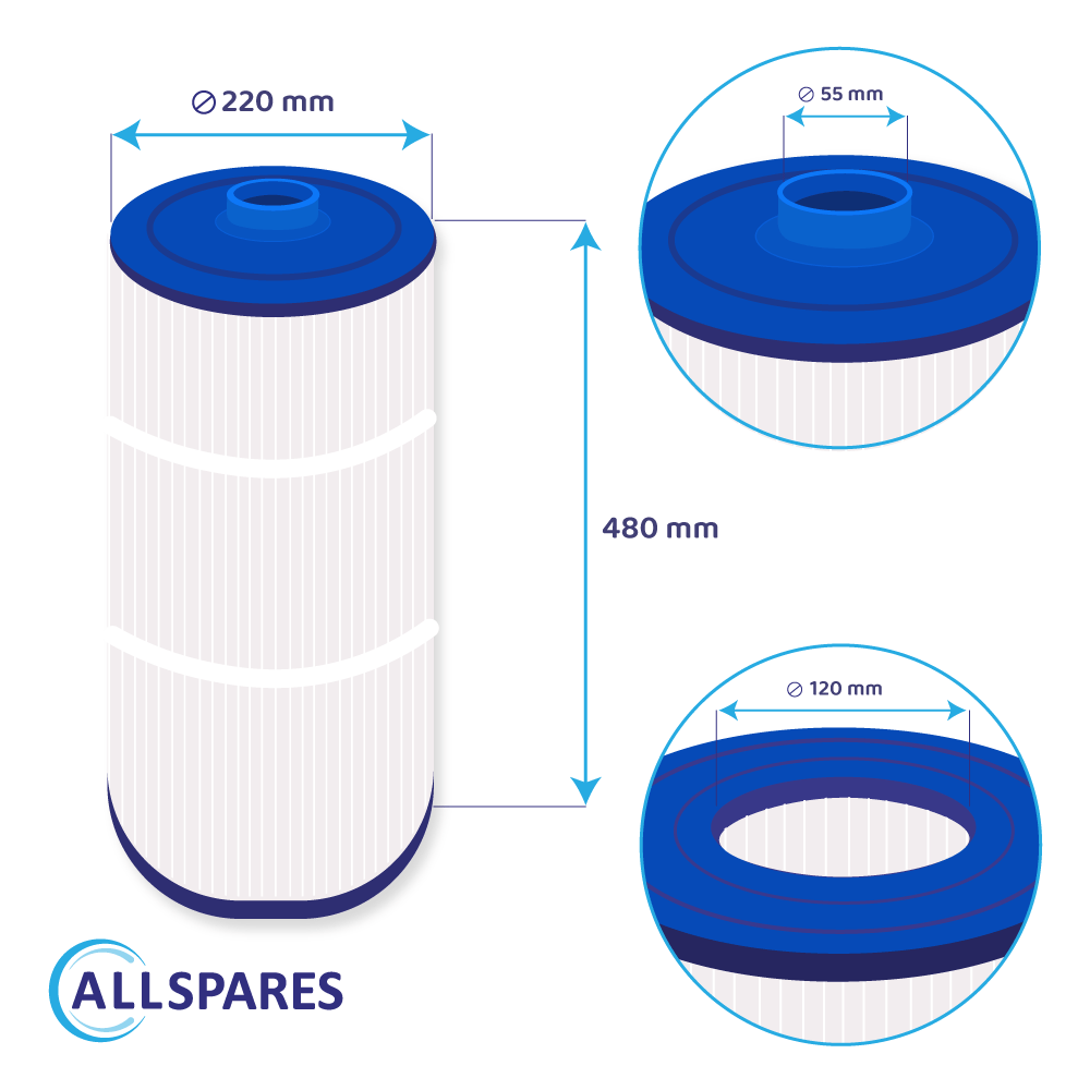 Whirlpool Pool Filterkartusche geeignet für Sundance 6473-165, SC763, PP1604
