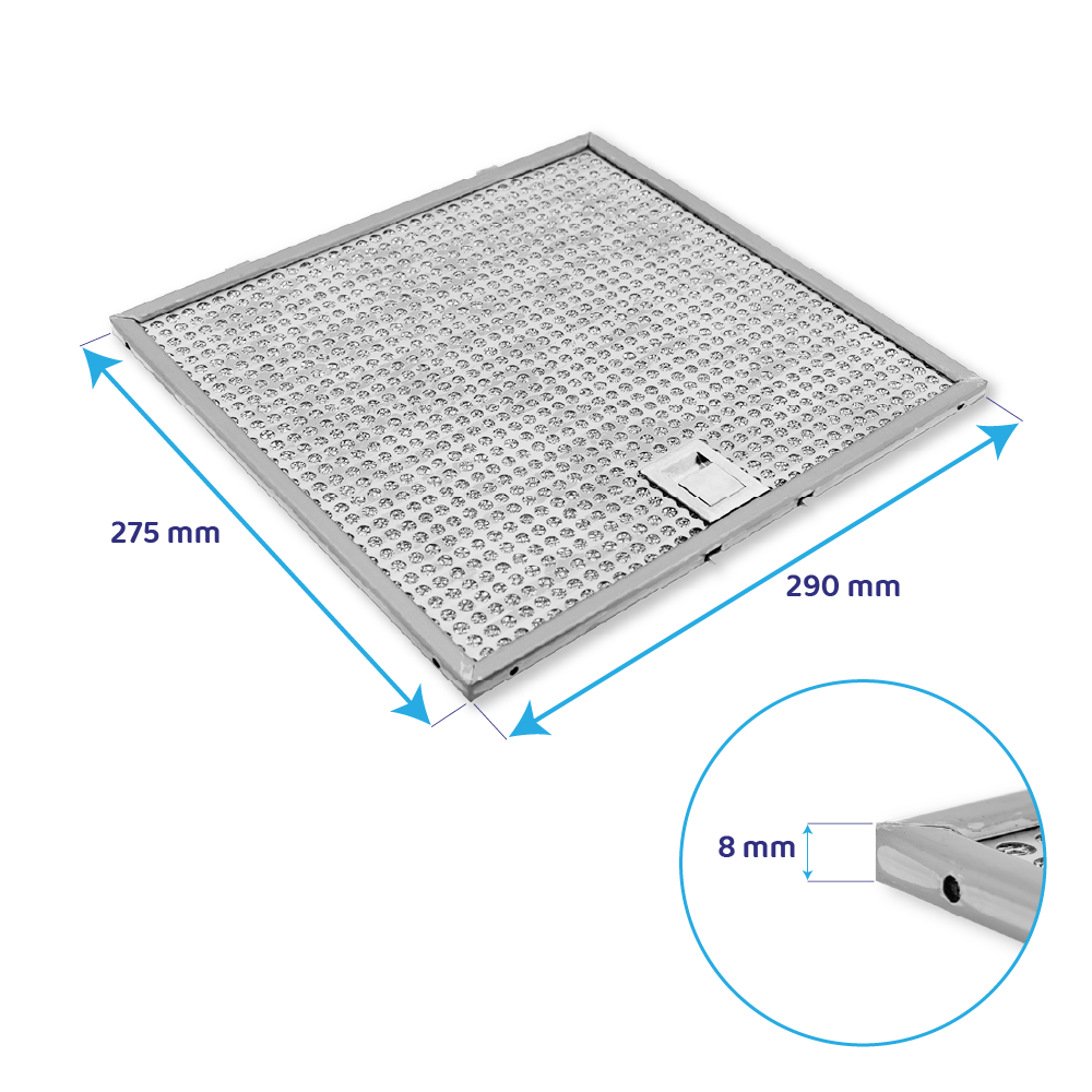 Metall-Fettfilter 275x290mm geeignet für Ikea FOKUSERA