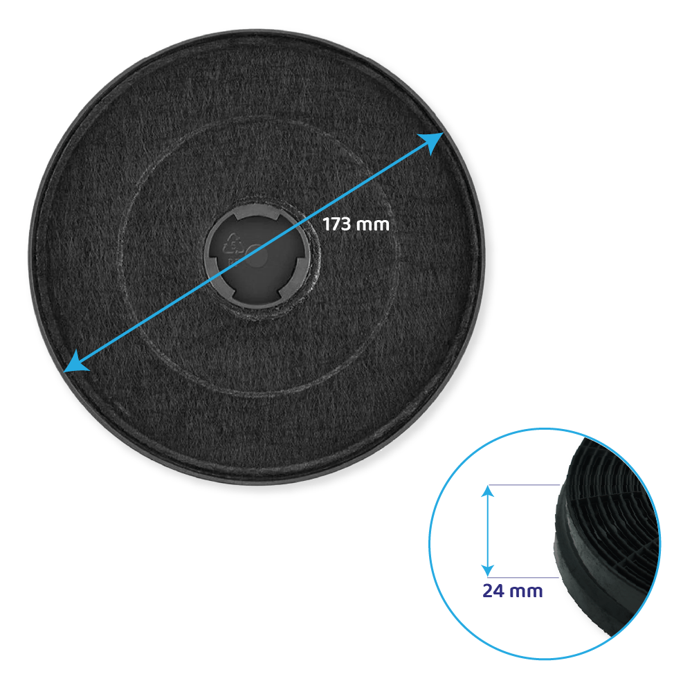 Aktivkohlefilter MKF130 geeignet für Infiniton CMPP-60S / CMPP-90S (2St.)