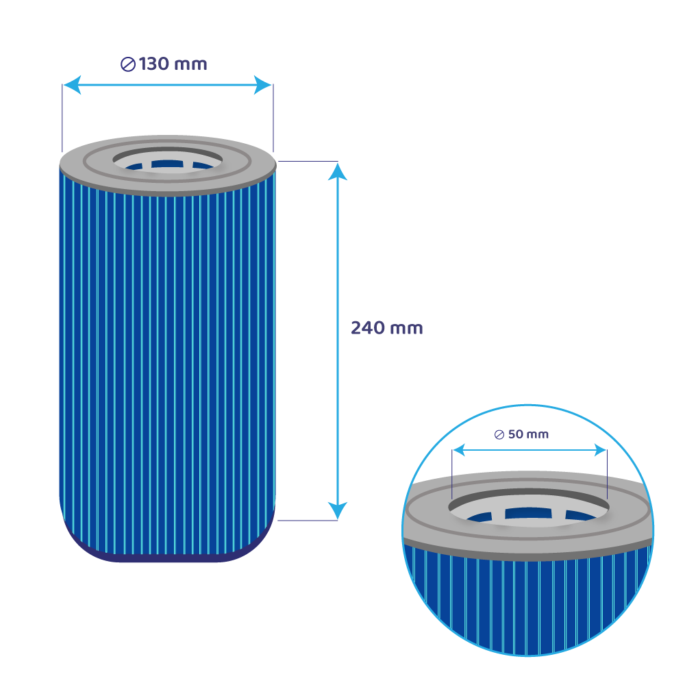 Darlly Silverstream Whirlpool Filterkartusche SC705-S, 40353 (antibakteriel) geeignet für Wellis AKU0116 