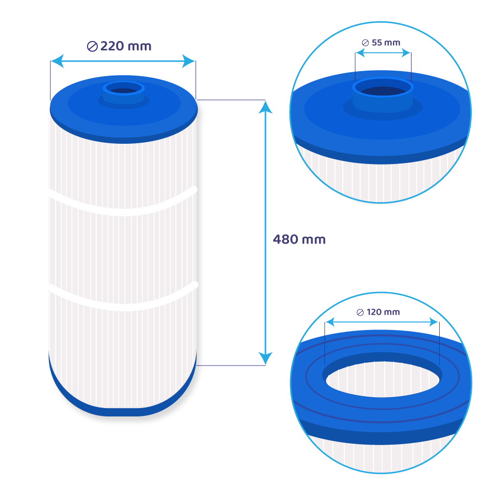 Darlly Whirlpool Filterkartusche SC763, PP1604, 6473-165