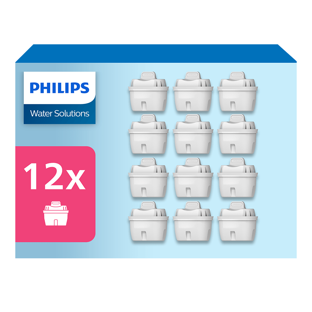 Philips Wasserfilter 12-pack (filtert PFAS) kompatibel mit BRITA Maxtra+