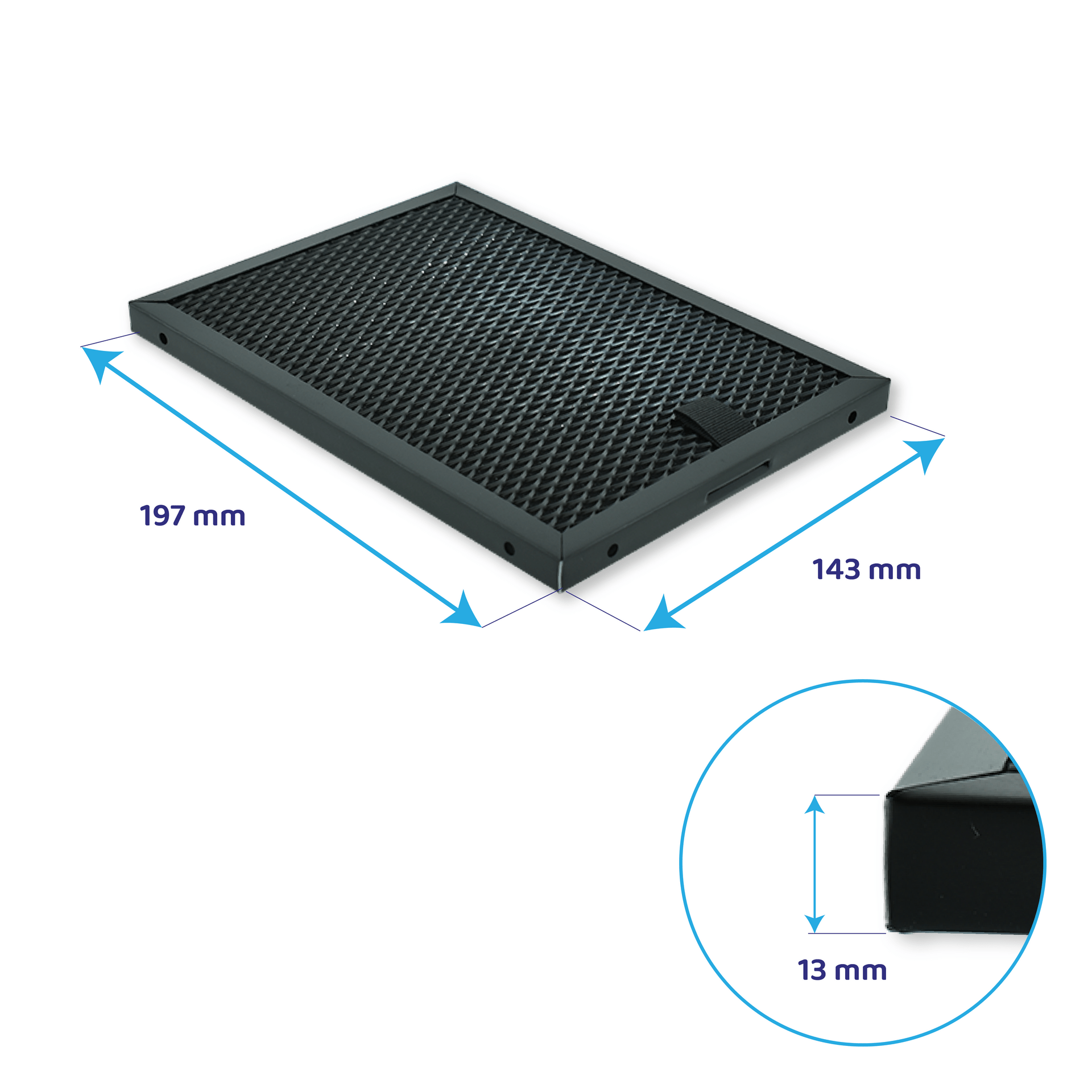 Progress Regenerierbarer Aktivkohlefilter 197x143mm PAIL7201I TY8 