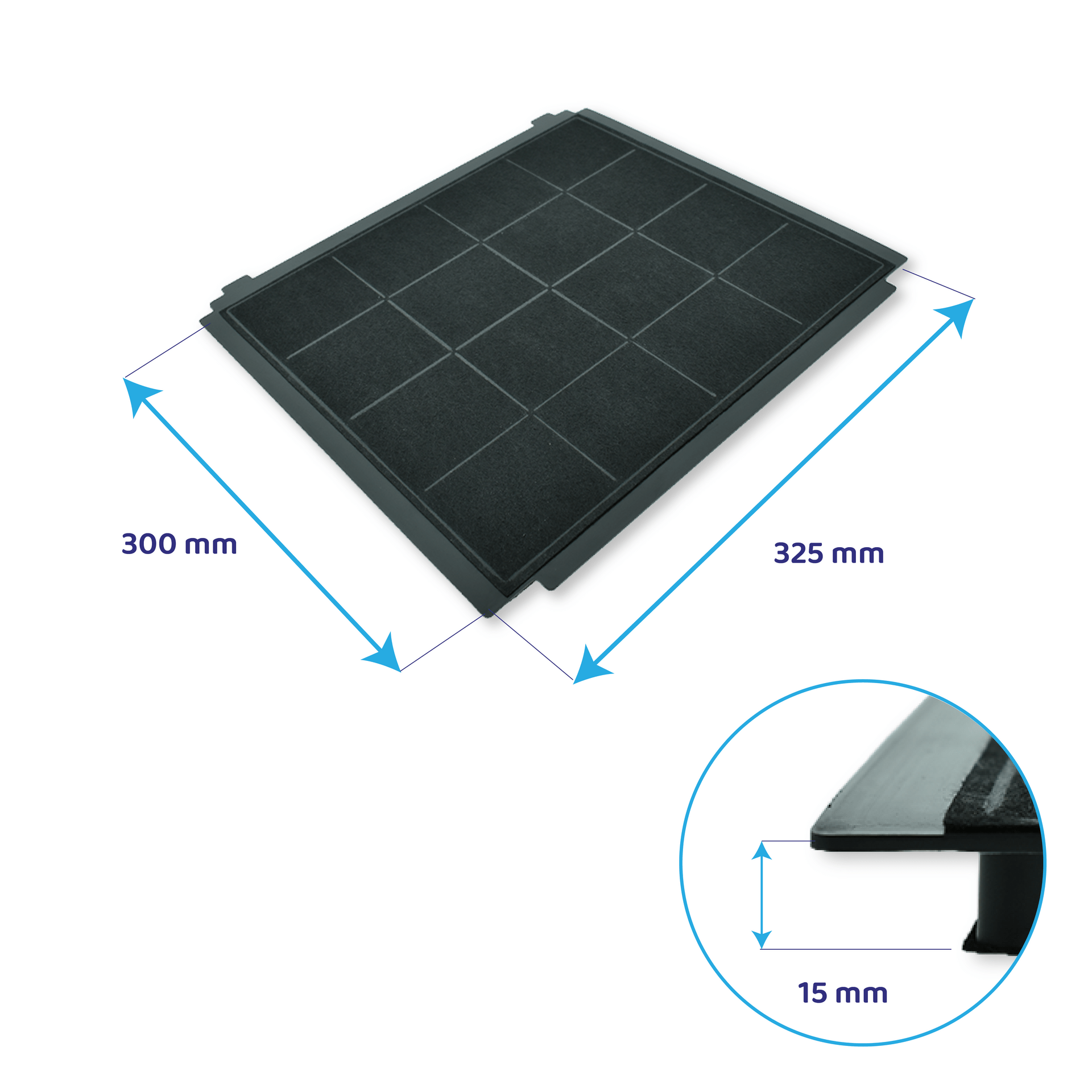 Airforce Filterset EKOBLACK122 – 3x Aktivkohlefilter + 3x Metallfettfilter (AFFCAF203 / AFCGF12990 / AFGF15)