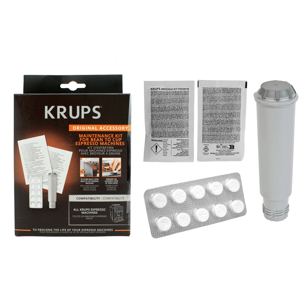 Krups Pflegemittelset Wasserfilter + Reinigungstabletten + Entkalkungspulver