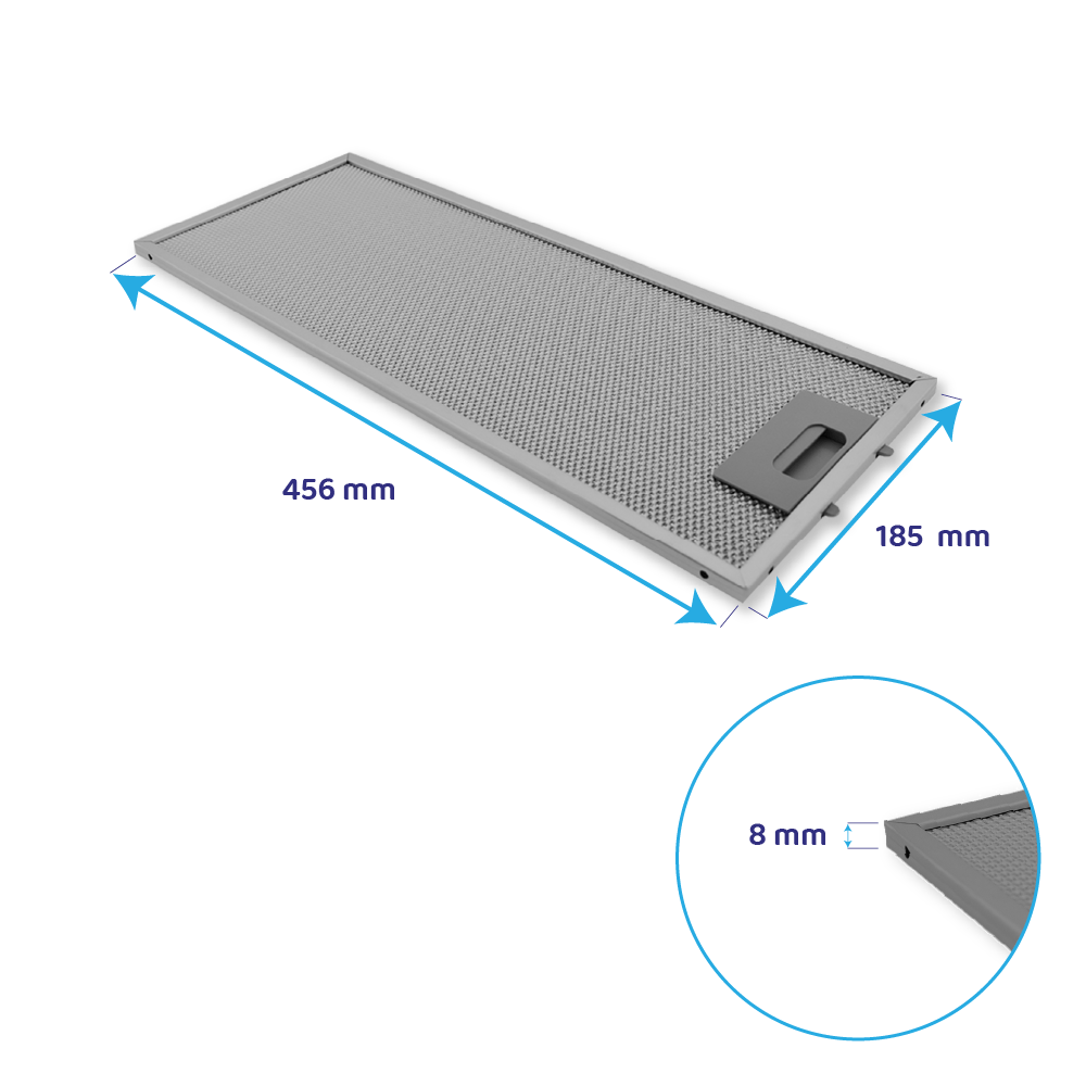 Turboair Metall-Fettfilter 456x185x8mm GRI0025433A