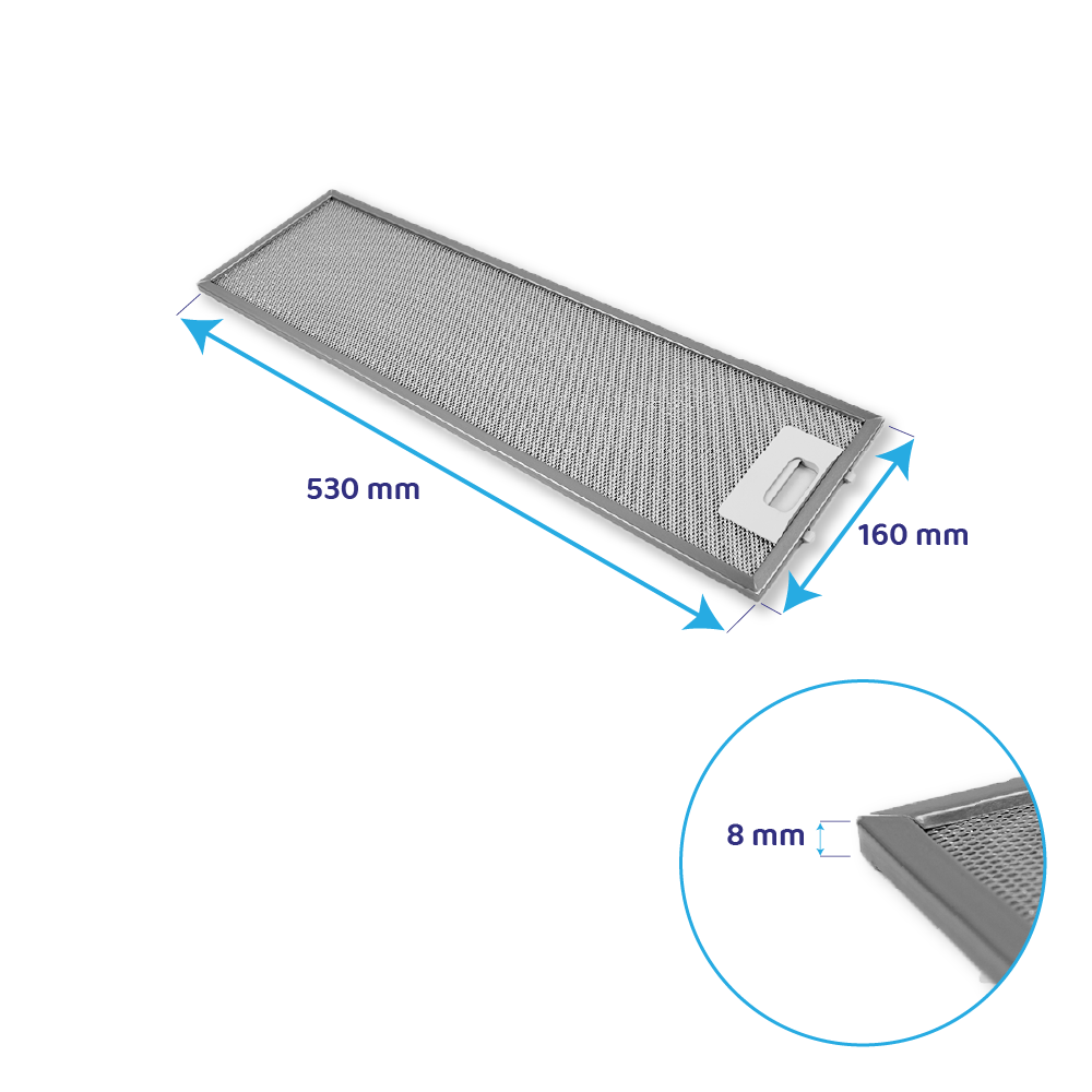 Arthur Martin Metall-Fettfilter 530x160x8mm 50289526001