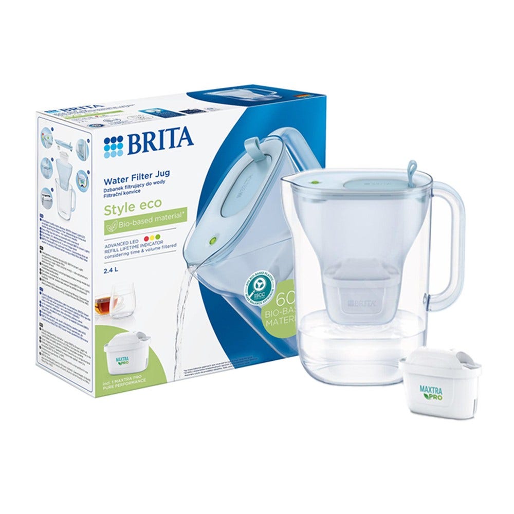 BRITA Style Eco Wasserfilterkanne Puderblau + MAXTRA PRO Wasserfilter 1055740